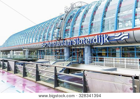 Amsterdam, Netherlands, 10/12/2019: Bus Station For International Flights.