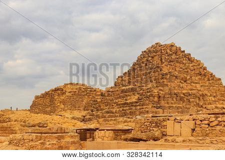 Subsidiary Pyramids In The Giza Pyramid Complex In Cairo, Egypt