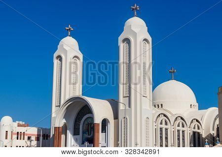 Facade Of Coptic Orthodox Church In Hurghada, Egypt