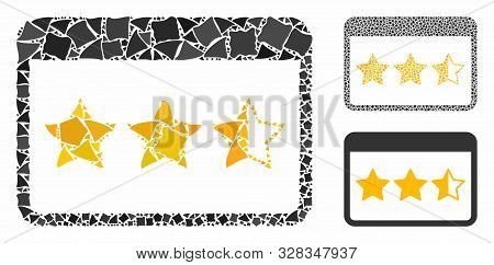 Rating Composition Of Trembly Elements In Various Sizes And Color Tones, Based On Rating Icon. Vecto