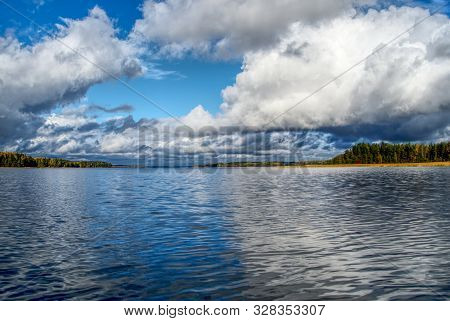 Beautiful Cloudscape Over The Sea. Finland, Tammisaari. Can Be Used As Background, Walpapers, Postca