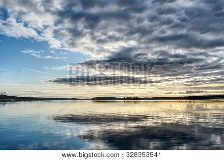 Beautiful Cloudscape Over The Sea. Finland, Tammisaari. Can Be Used As Background, Walpapers, Postca