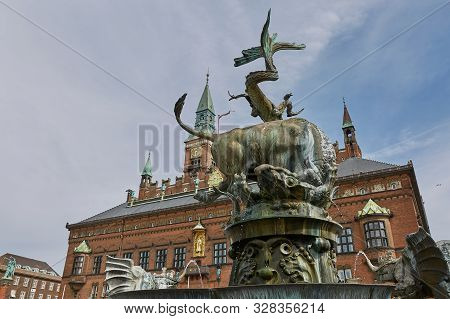 Copenhagen City Hall Square And Old Buildings (københavns Rådhus) In Central District