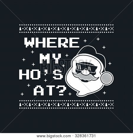 Funny Christmas Graphic Print, T Shirt Design For Ugly Sweater Xmas Party For Couple. Holiday Decor 