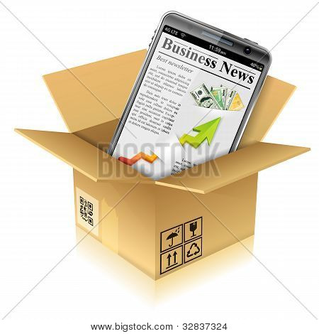 Cardboard Box With Smart Phone