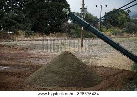 The Process Of Producing Olive Oil In A Modern Oil Mill In Northern Cyprus. Waste Production The Dry