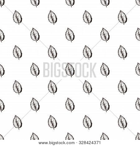 Seamless Pattern With Hand Drawn Elm Leaves
