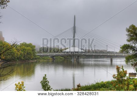 The Provencher Bridge On A Foggy Morning, Winnipeg