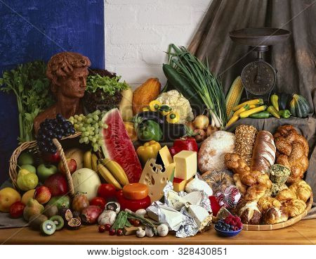 A Very Big Beautiful Layout Of Assorted Foods