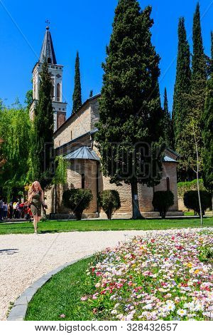 Sighnaghi, Kakheti, Georgia - May 2, 2018: Monastery Of St. Nino At Bodbe Is A Georgian Orthodox Mon