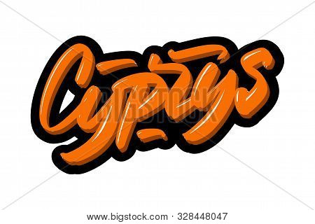 Cyprus Modern Brush Lettering Text. Vector Illustration Logo For Print And Advertising.