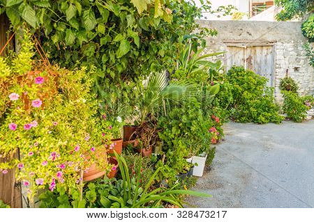 Lania Cyprus. September 3 2019. A View Of Typical Local Architecture In The Traditional Village Of L