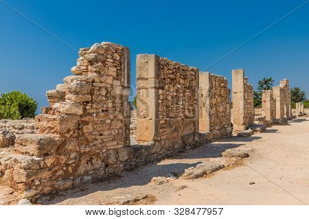 Paphos Cyprus. September 4 2019. A View Of The Sanctuary Of Apollo Hylates In Limassol In Cyprus