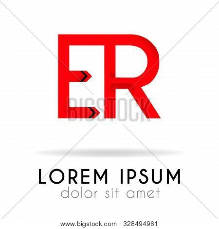 Ribbon Logo In Dark Red Gradation With Er Letter. Can Also Be Used For Company Logos, Websites, Orga
