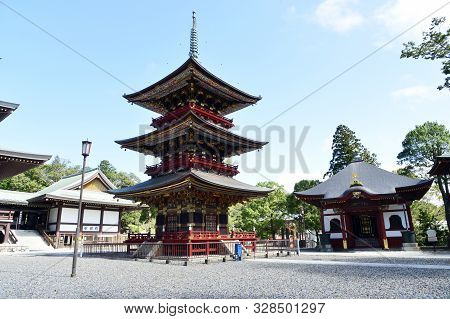 Narita, Japan - October 4, 2019: Red Pagoda In Naritasan Shinshoji Temple. The Most Famous Temple In