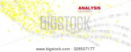 Binary Number Wallpaper. Yellow Tech Banner. Particle Motion. Big Data Analysis. White Binary Number