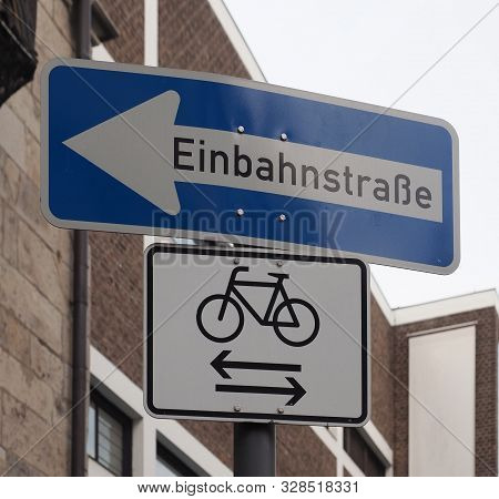 Einbahnstrasse (one Way) Traffic Sign In German