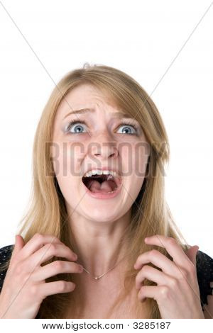 Isolerede portræt skudt af en smuk kaukasisk kvinde