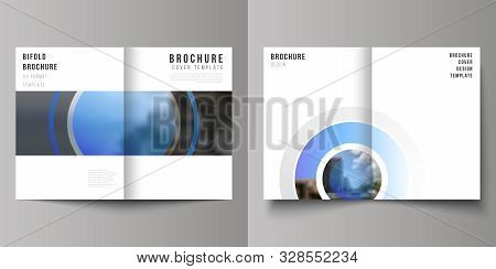 The Vector Layout Of Two A4 Format Modern Cover Mockups Design Templates For Bifold Brochure, Magazi