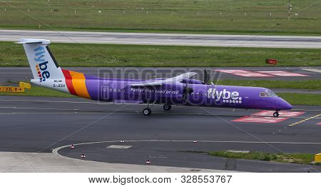 Airplane Taxi In Dusseldorf Airport