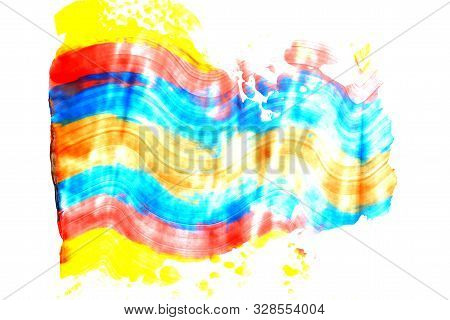 Abstract Wave Pattern. Fading Colors. Made With Gouache. Photo