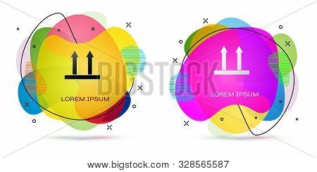 Color This Side Up Icon On White Background. Two Arrows Indicating Top Side Of Packaging. Cargo Hand