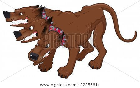Cerberus. Vektor isolerede karakter.