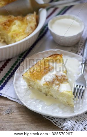 Banitsa, A Traditional Bulgarian Or Balkan Filo Pastry Pie Stuffed With Feta Cheese, Sour Milk And E
