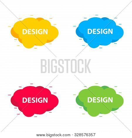 Collection Of Modern Abstract Illustration Banners. Flow And Fluid Design. Blue, Red, Yellow, Green