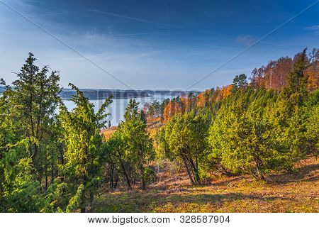 Landscape Of Juniper Valley In Lithuania At Autumn