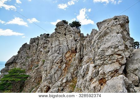 Top Of The Famous Koshka Mountain In Crimea