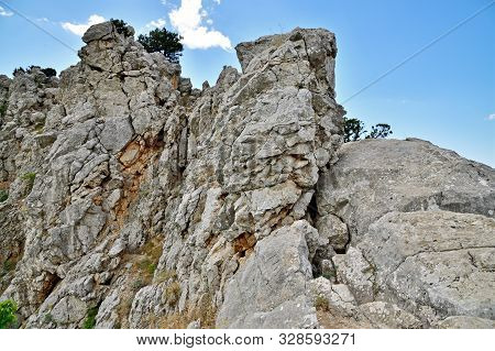 Top Of The Famous Koshka Mountain In Crimea