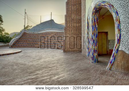 Vietri Sul Mare, Italy - October 12, 2019 Public Theater Arena, Seats Made Entirely Of Ceramics, In 