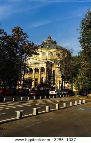 Romanian Athenaeum Or Ateneul Roman, In The Center Of Bucharest, A Landmark Of The Romanian Capital