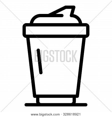 Latte Cup Icon. Outline Latte Cup Vector Icon For Web Design Isolated On White Background