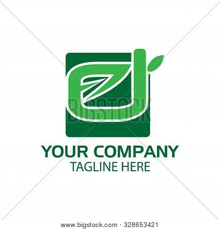 D Green Stock Logo Template., Flat Design. Letter D