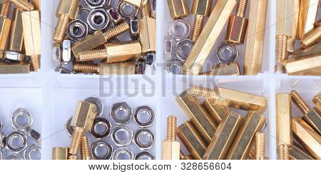 Brass Standoff Spacer Male And Female Set In Plastic Container