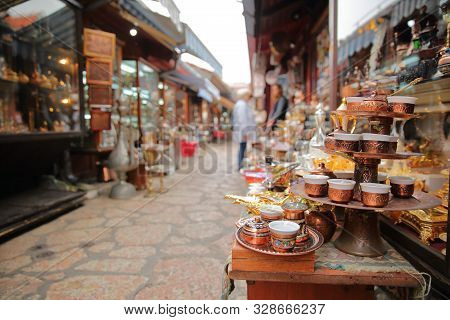 Kazandziluk Street, Located In Bascarsija District, The Famous Coppersmith Trading Place In Sarajevo