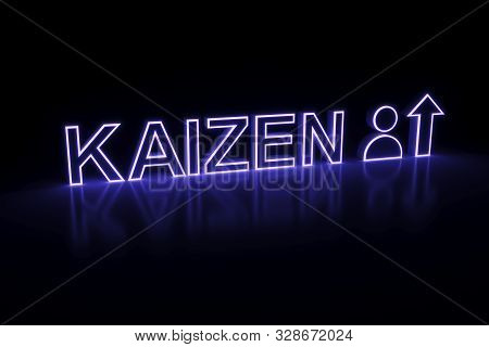 Kaizen Particle Neon Concept Self Illumination Background 3d Illustration