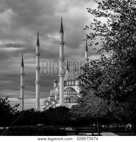 Adana, Turkey - Sabanci Mosque during springtime 