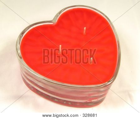 Red Heart Candle