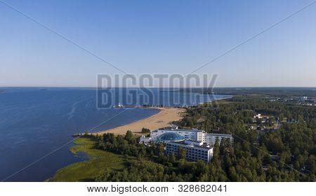 Aerial View Of Nallikari Beach In The Oulu City In Finland