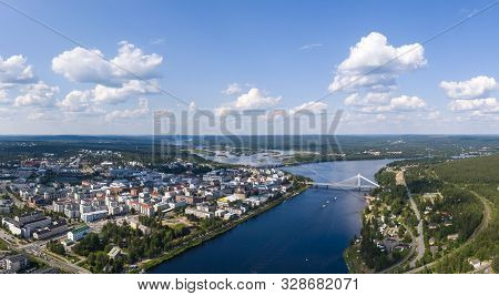 Aerial View Of Rovaniemi City In Northern Finland