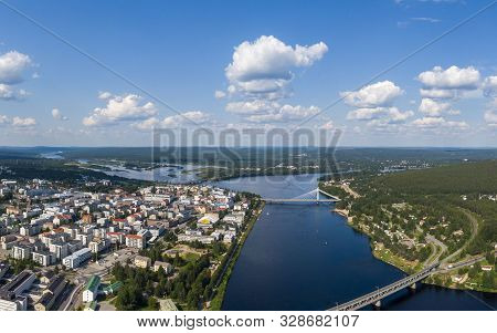 Aerial View Of Rovaniemi City In Northern Finland