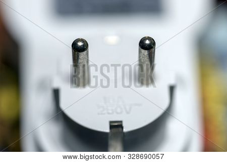 Eu Smart Power Plug Euro European Union Two 2 Pin Socket Close-up Color Artistic Photo