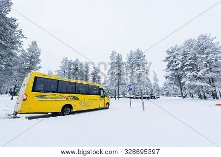 Editorial: Kuusamon City, Finland, 27th December 2018. Car Park At Holiday Club Kuusamon Tropiikki W