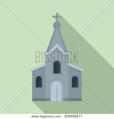 Stone Church Icon. Flat Illustration Of Stone Church Vector Icon For Web Design