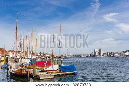Sailing Boats At The Harbor Of Flensburg, Germany