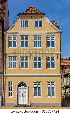 Historic Yellow House At The Waterfront Of Flensburg, Germany