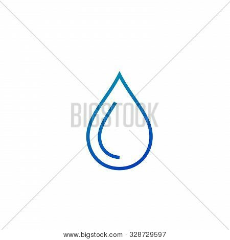 Water Drops Icon. Blue Liquid Drop Symbol Illustration. Outline Waterdrop. Stock Vector Illustration